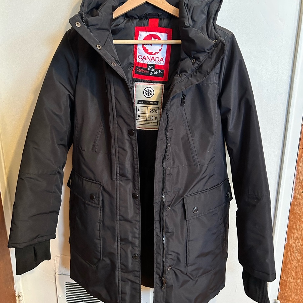 CANADA WEATHER-GEAR Long Black Winter Jacket